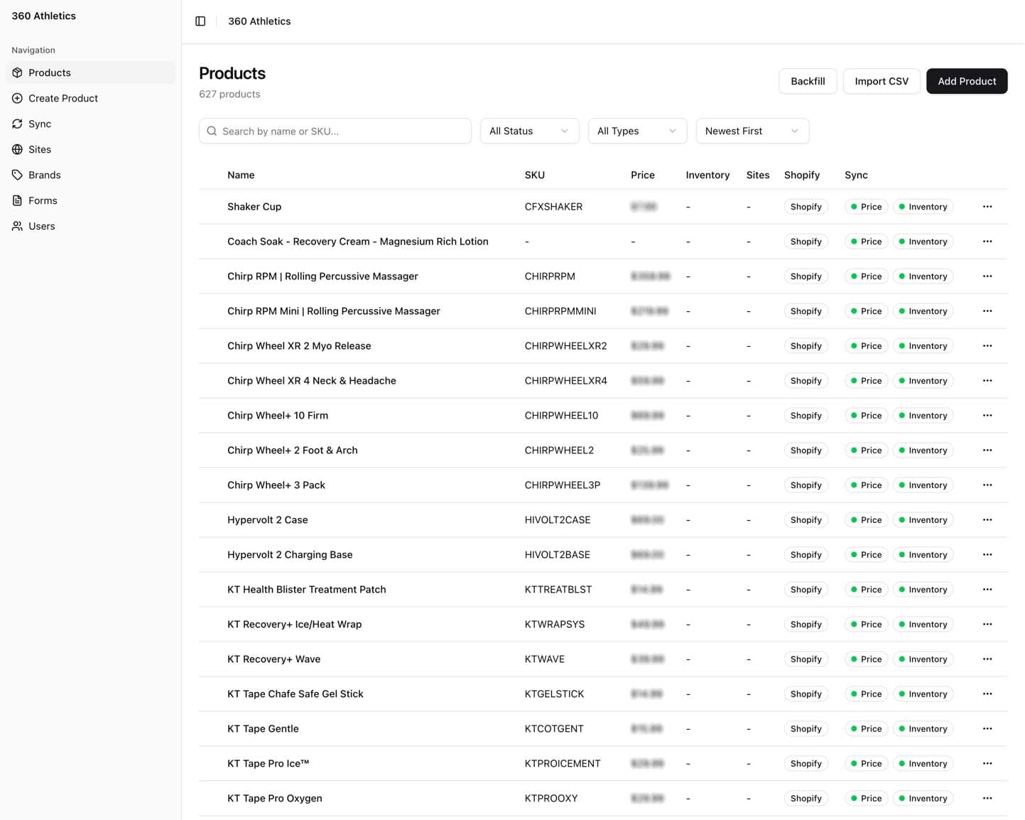 360 Athletics Automations Dashboard — screenshot